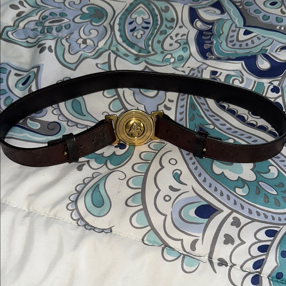 Gucci Black and Gold Women's Belt